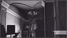 Slowly approach the corridor with a destroyed chandelier - Walkthrough - Kobins Mansion - Walkthrough - Tom Clancys Splinter Cell: Conviction - Game Guide and Walkthrough