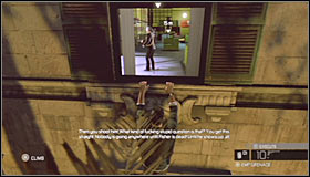 As soon as you've reached the first window you should notice a single guard standing next to it #1 - Walkthrough - Kobins Mansion - Walkthrough - Tom Clancys Splinter Cell: Conviction - Game Guide and Walkthrough
