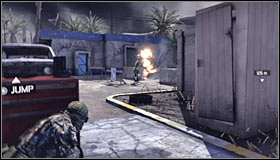 You must now quickly move towards a cover located directly in front of the exit #1 - Walkthrough - Diwaniya, Iraq - Walkthrough - Tom Clancys Splinter Cell: Conviction - Game Guide and Walkthrough