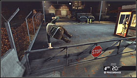 Wait until the guard finishes his sweep and starts moving back to his booth #1 - Walkthrough - White Box Laboratories - part 1 - Walkthrough - Tom Clancys Splinter Cell: Conviction - Game Guide and Walkthrough