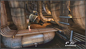 Use this pipe to make your way to the other side and then slide down #1 - Walkthrough - White Box Laboratories - part 1 - Walkthrough - Tom Clancys Splinter Cell: Conviction - Game Guide and Walkthrough