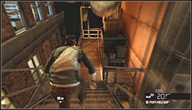 Make your way to the upper platform, get closer to its edge #1 and confirm that you want to head down - Walkthrough - White Box Laboratories - part 1 - Walkthrough - Tom Clancys Splinter Cell: Conviction - Game Guide and Walkthrough