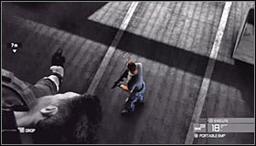 Wait until one of the guards standing next to the scientists moves back and starts talking to his colleague #1 - Walkthrough - White Box Laboratories - part 1 - Walkthrough - Tom Clancys Splinter Cell: Conviction - Game Guide and Walkthrough