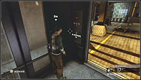 Walkthrough (continued): You may now find the rescued scientist - he should be crouching next to the elevator #1 - Walkthrough - White Box Laboratories - part 1 - Walkthrough - Tom Clancys Splinter Cell: Conviction - Game Guide and Walkthrough