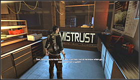 Proceed to your left here and it won't take long until you've found an equipment crate #1 - Walkthrough - White Box Laboratories - part 2 - Walkthrough - Tom Clancys Splinter Cell: Conviction - Game Guide and Walkthrough