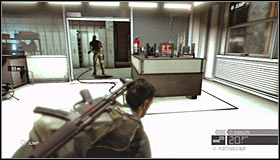 I would recommend that you make a stop in front of the second window from the right #1 - Walkthrough - White Box Laboratories - part 2 - Walkthrough - Tom Clancys Splinter Cell: Conviction - Game Guide and Walkthrough
