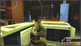 I would strongly recommend throwing frag grenades and remote mines during this entire battle, because precise explosions #1 will allow you to get rid of larger groups of enemy units - Walkthrough - White Box Laboratories - part 2 - Walkthrough - Tom Clancys Splinter Cell: Conviction - Game Guide and Walkthrough