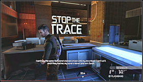 Generally you shouldn't move away from the computer and the only exception should occur after you notice a grenade flying towards your position #1 - Walkthrough - White Box Laboratories - part 2 - Walkthrough - Tom Clancys Splinter Cell: Conviction - Game Guide and Walkthrough