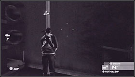 Watch a new cut-scene, turn around and jump over the railing #1 - Walkthrough - White Box Laboratories - part 2 - Walkthrough - Tom Clancys Splinter Cell: Conviction - Game Guide and Walkthrough