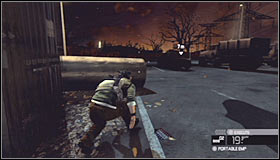 Take cover to the LEFT of the gate and wait until THREE enemy soldiers pass by your position #1 - Walkthrough - White Box Laboratories - part 2 - Walkthrough - Tom Clancys Splinter Cell: Conviction - Game Guide and Walkthrough