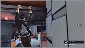 Take cover behind the wall again and wait for a good moment to quickly move towards a new passageway located in front of you #1 - Walkthrough - Third Echelon HQ - part 2 - Walkthrough - Tom Clancys Splinter Cell: Conviction - Game Guide and Walkthrough