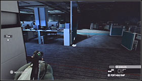 Take cover behind the left wall #1 and stay here until no one is neither looking nor heading in this direction - Walkthrough - Third Echelon HQ - part 2 - Walkthrough - Tom Clancys Splinter Cell: Conviction - Game Guide and Walkthrough