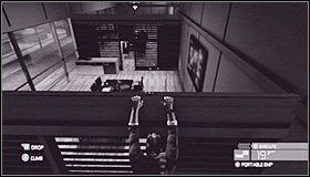 Once you're inside the room approach the wall located directly in front of you #1 and press the jump key to grab the ledge - Walkthrough - Third Echelon HQ - part 3 - Walkthrough - Tom Clancys Splinter Cell: Conviction - Game Guide and Walkthrough
