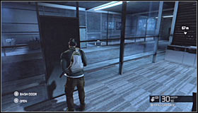 You'll have to climb over to the other side #1, however it's important to wait for a new laser beam to move away - Walkthrough - Third Echelon HQ - part 3 - Walkthrough - Tom Clancys Splinter Cell: Conviction - Game Guide and Walkthrough