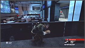 You should notice that this room is being patrolled by a single guard - Walkthrough - Third Echelon HQ - part 3 - Walkthrough - Tom Clancys Splinter Cell: Conviction - Game Guide and Walkthrough