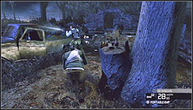 Carefully drop down from the upper ledge #1 and approach the leader without being seen #2 - Walkthrough - Michigan Ave. Reservoir - part 1 - Walkthrough - Tom Clancys Splinter Cell: Conviction - Game Guide and Walkthrough