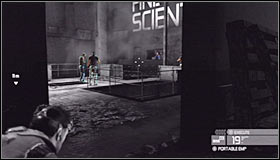 Walkthrough (continued): The easiest way to clear a path to your next destination would be to start eliminating enemy soldiers #1, however it won't be necessary - Walkthrough - Michigan Ave. Reservoir - part 1 - Walkthrough - Tom Clancys Splinter Cell: Conviction - Game Guide and Walkthrough