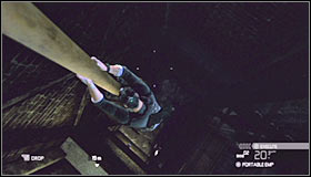 Quickly grab a pipe located close to the ceiling #1 and move away from the engineer's station so you won't be found when it's bright here again - Walkthrough - Michigan Ave. Reservoir - part 1 - Walkthrough - Tom Clancys Splinter Cell: Conviction - Game Guide and Walkthrough