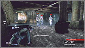 You should be able to exit the tunnel next to a large group of enemy units #1 - Walkthrough - Michigan Ave. Reservoir - part 1 - Walkthrough - Tom Clancys Splinter Cell: Conviction - Game Guide and Walkthrough