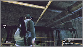 Make a few steps forward on the balcony and destroy a lamp located directly in front of you #1 - Walkthrough - Michigan Ave. Reservoir - part 1 - Walkthrough - Tom Clancys Splinter Cell: Conviction - Game Guide and Walkthrough