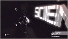 Activate a portable EMP device #1 and quickly drop down to a lower balcony - Walkthrough - Michigan Ave. Reservoir - part 1 - Walkthrough - Tom Clancys Splinter Cell: Conviction - Game Guide and Walkthrough