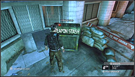 You should now move towards a large trailer and then choose a passageway located to your left #1 - Walkthrough - Downtown District - Walkthrough - Tom Clancys Splinter Cell: Conviction - Game Guide and Walkthrough