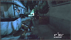 Wait until it's safe to leave cover and find a small gate to your right #1 - Walkthrough - Downtown District - Walkthrough - Tom Clancys Splinter Cell: Conviction - Game Guide and Walkthrough