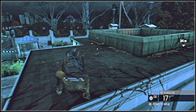 Depending on how enemy units reacted to your previous actions there may be a few of them left and you can try killing them one by one while remaining on the ground floor #1 or you can climb on top of the white building #2 - Walkthrough - Downtown District - Walkthrough - Tom Clancys Splinter Cell: Conviction - Game Guide and Walkthrough
