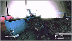 Make sure that you're crouching behind cover, because a large group will soon appear in your area - Walkthrough - Downtown District - Walkthrough - Tom Clancys Splinter Cell: Conviction - Game Guide and Walkthrough