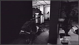 You should be able to locate and eliminate the gunner from here #1 using one of your own weapons - Walkthrough - The White House - Walkthrough - Tom Clancys Splinter Cell: Conviction - Game Guide and Walkthrough