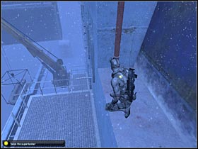 You will have to use one of the nearby objects for cover - Mission 4.2 [Sea of Okhotsk] - Walkthrough - Tom Clancys Splinter Cell: Double Agent - Game Guide and Walkthrough