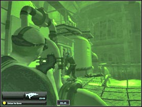 It would be wise to eliminate Emile from a larger distance (#1) - Mission 10.2 [NYC - JBA HQ - Part 4] - Walkthrough - Tom Clancys Splinter Cell: Double Agent - Game Guide and Walkthrough