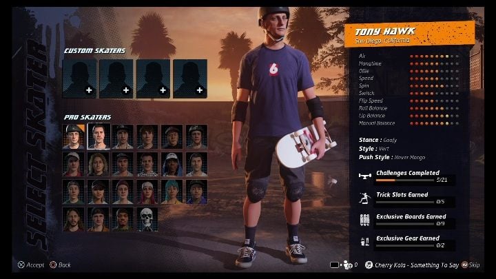 After that, a new window will pop up - Tony Hawks Pro Skater 1+2: Character creation - Basics - Tony Hawks Pro Skater 1+2 Guide