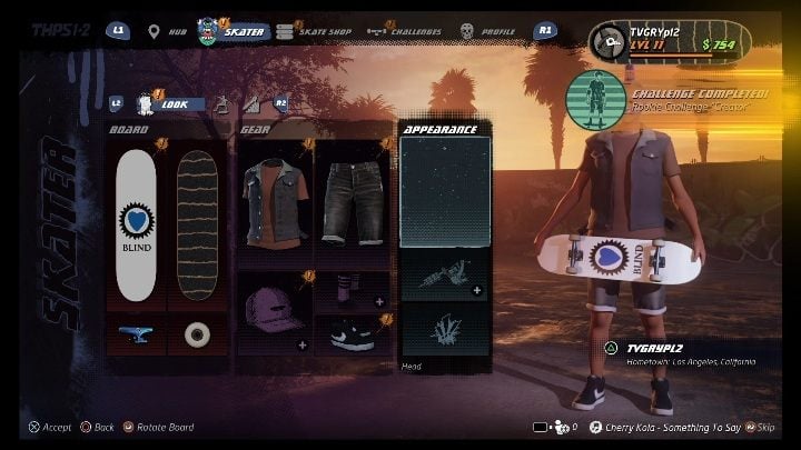 You can choose - Tony Hawks Pro Skater 1+2: Character creation - Basics - Tony Hawks Pro Skater 1+2 Guide