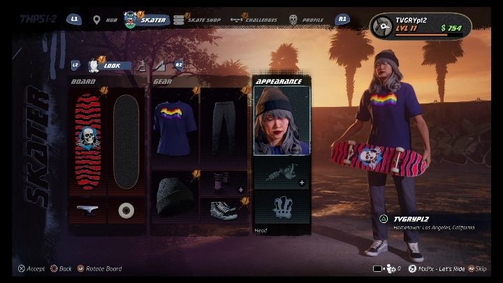 You unlock new items for character creation by completing challenges and progressing the main plot - Tony Hawks Pro Skater 1+2: Character creation - Basics - Tony Hawks Pro Skater 1+2 Guide