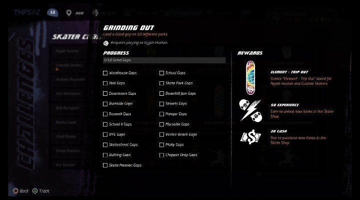 Each character available in the game has its own challenges - Tony Hawks Pro Skater 1+2: Nyjah Huston guide, skills - New skaters - Tony Hawks Pro Skater 1+2 Guide