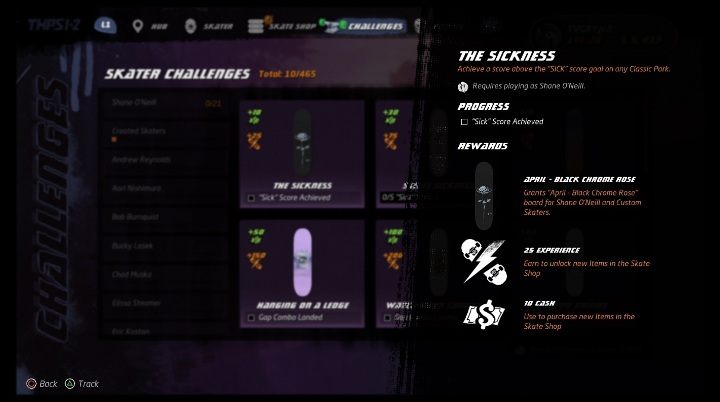 Each character available in the game has its own challenges - Tony Hawks Pro Skater 1+2: Shane ONeill guide, skills - New skaters - Tony Hawks Pro Skater 1+2 Guide