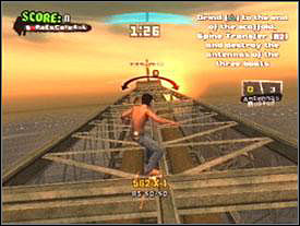 Catch Welder near the red ramp on the third floor - Oli rig - Game Guide - Tony Hawks American Wasteland Game Guide