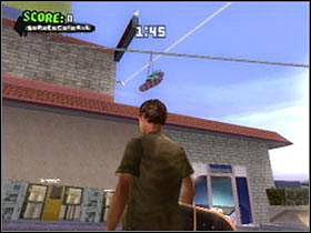 Blue pair hang above road on Wright from start - Santa Cruz - Game Guide - Tony Hawks American Wasteland Game Guide