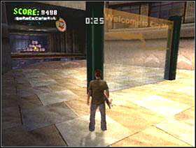 Front of stairs near the exit, outside - The Mall - Game Guide - Tony Hawks American Wasteland Game Guide