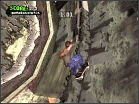 Gain speed and catch tape launching from the middle of ramp in ruins - Kyoto - Game Guide - Tony Hawks American Wasteland Game Guide