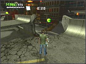 Combo begins near the hole in the roof of the destroyed parking - Ruins - Game Guide - Tony Hawks American Wasteland Game Guide