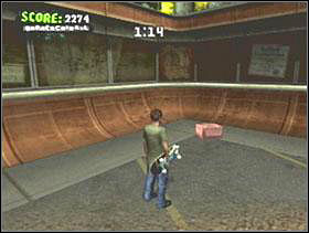 In the corner of a ramp close to the cafe - Ruins - Game Guide - Tony Hawks American Wasteland Game Guide