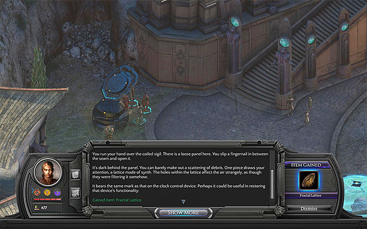 Find the Fractal Lattice to return to the normal timeline - Fallen To Earth - main quest walkthrough | Reef of the Fallen World - Sagus Cliffs: Reef of the Fallen World - Torment: Tides of Numenera Game Guide