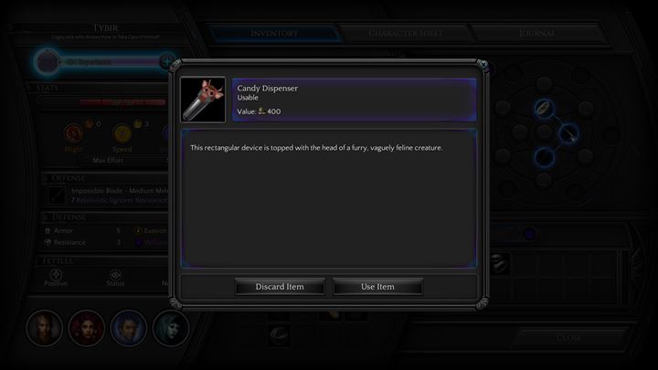 Using the Candy Dispenser - The item can be found while crossing The Gullet (the first part of Into the Depths) - Places where you can unlock permanent stat bonuses | Adventurers Guide - Adventurers Guide - Torment: Tides of Numenera Game Guide