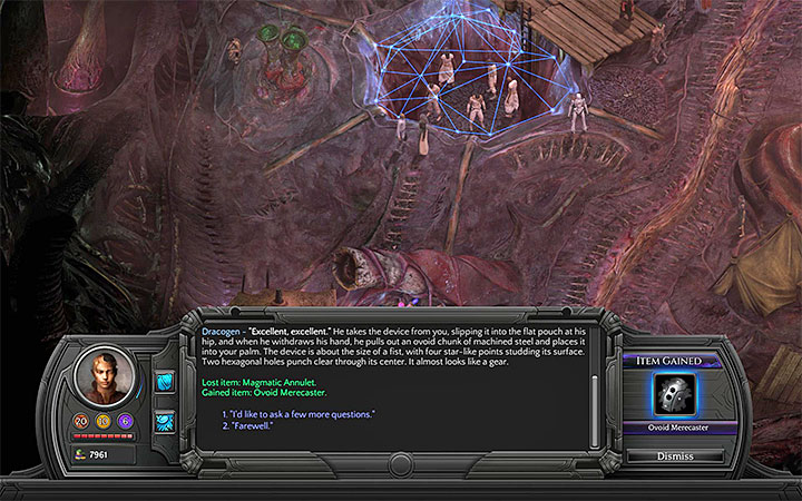 Exchange one of the items for the Ovoid Merecaster - All Merecasters in Torment: Tides of Numenera - Puzzles and additional activities - Torment: Tides of Numenera Game Guide