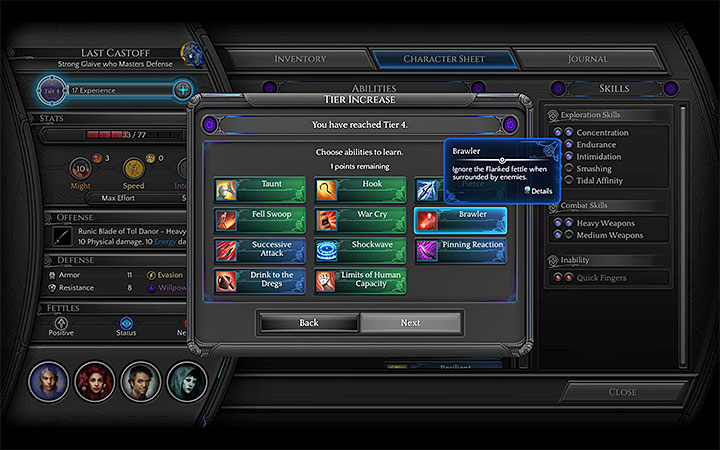 Glaive has surprisingly many great passive skills - Glaive | Character classes - Character classes - Torment: Tides of Numenera Game Guide