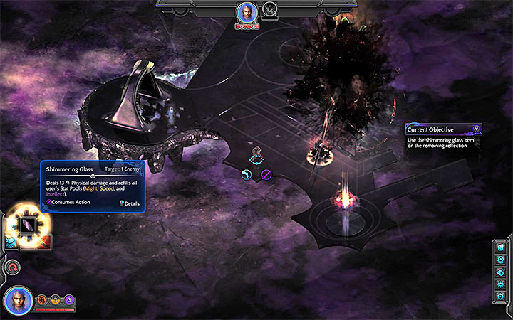 Chose a piece of glass from your inventory to defeat the last reflection. - Prologue | Reef of the Fallen World - Sagus Cliffs: Reef of the Fallen World - Torment: Tides of Numenera Game Guide