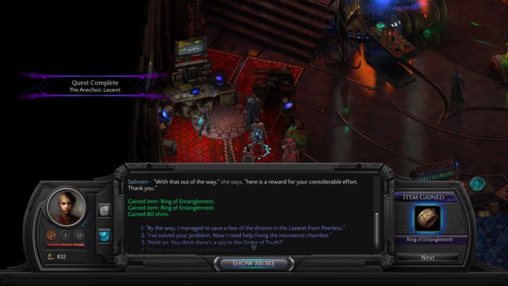Go back to the Order in order to receive your reward - The Anechoic Lazaret - side quest walkthrough | Government Square - Sagus Cliffs: Government Square - Torment: Tides of Numenera Game Guide