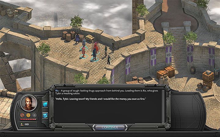 Ris wont allow you to leave the city immediately - Stay of Execution - side quest walkthrough | Circus Minor - Sagus Cliffs: Circus Minor - Torment: Tides of Numenera Game Guide